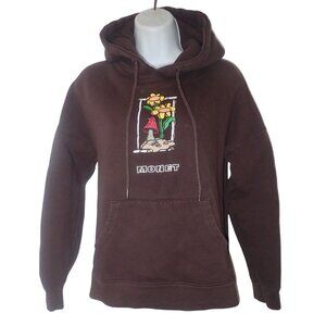 Monet Skateboard Hoodie Women S Brown Mushroom Skater hippie Logo Retro‎